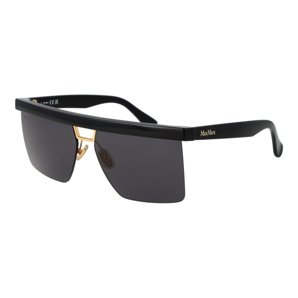 Max Mara Women’s Sunglasses – Black Half-Rim Frame with Grey Lenses, 60mm