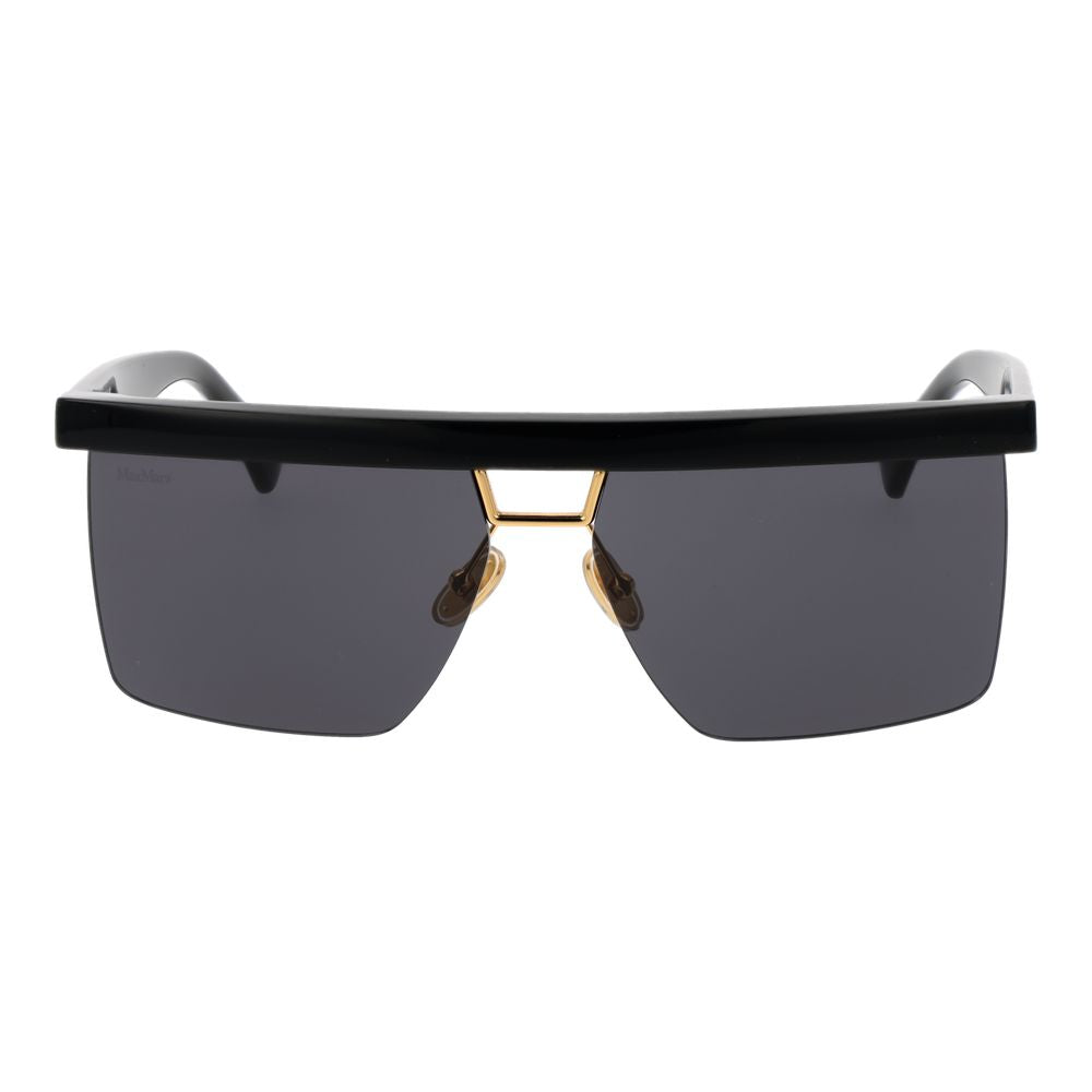 Max Mara Women’s Sunglasses – Black Half-Rim Frame with Grey Lenses, 60mm