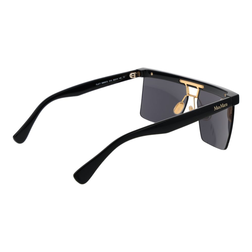 Max Mara Women’s Sunglasses – Black Half-Rim Frame with Grey Lenses, 60mm