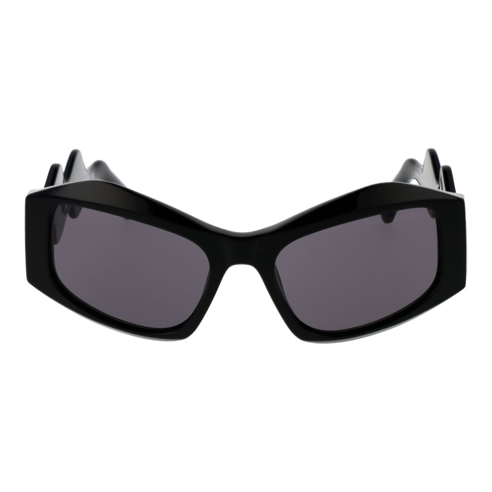 GCDS Unisex Sunglasses – Black Cat Eye Frame with Grey Lenses, 54mm