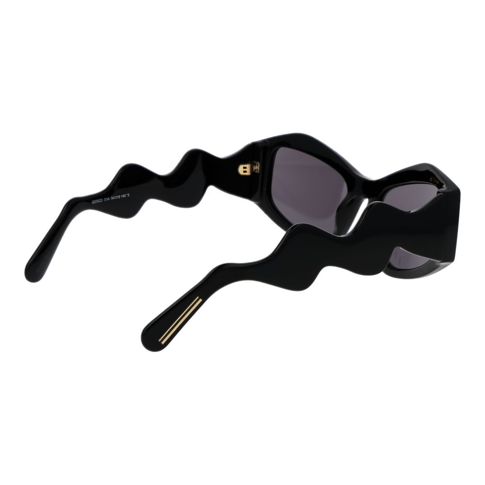 GCDS Unisex Sunglasses – Black Cat Eye Frame with Grey Lenses, 54mm