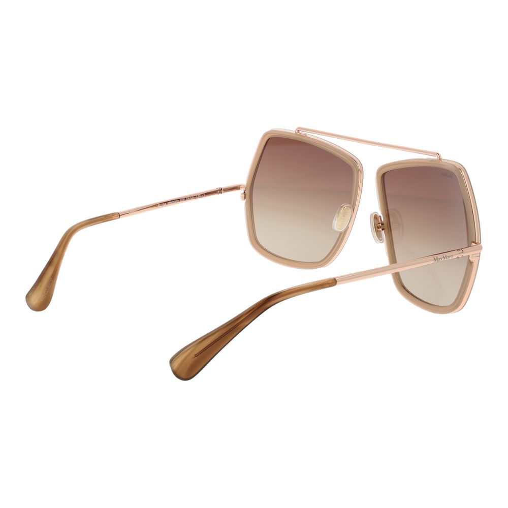 Max Mara Women’s Sunglasses – Beige Full-Rim Frame with Brown Gradient Lenses, 64mm