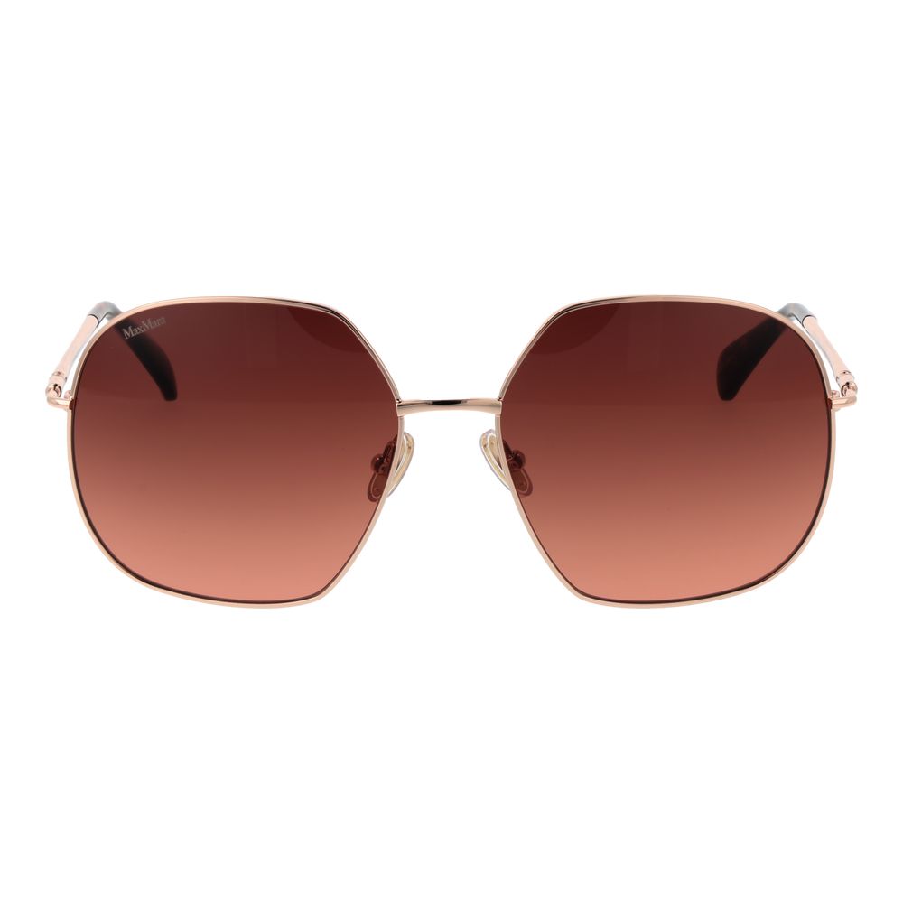 Max Mara Women’s Rose Gold Sunglasses – Full-Rim Frame with Pink Gradient Lenses, 60mm