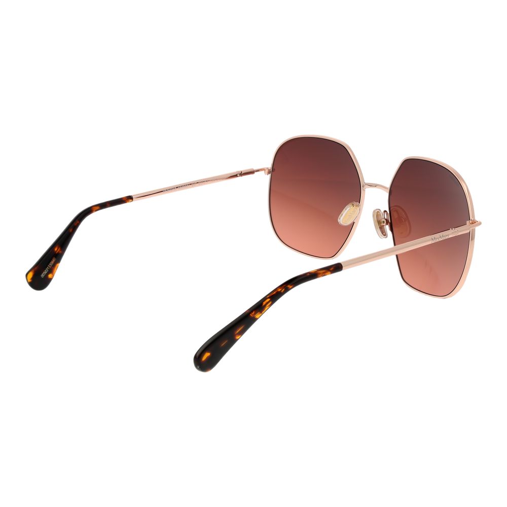 Max Mara Women’s Rose Gold Sunglasses – Full-Rim Frame with Pink Gradient Lenses, 60mm