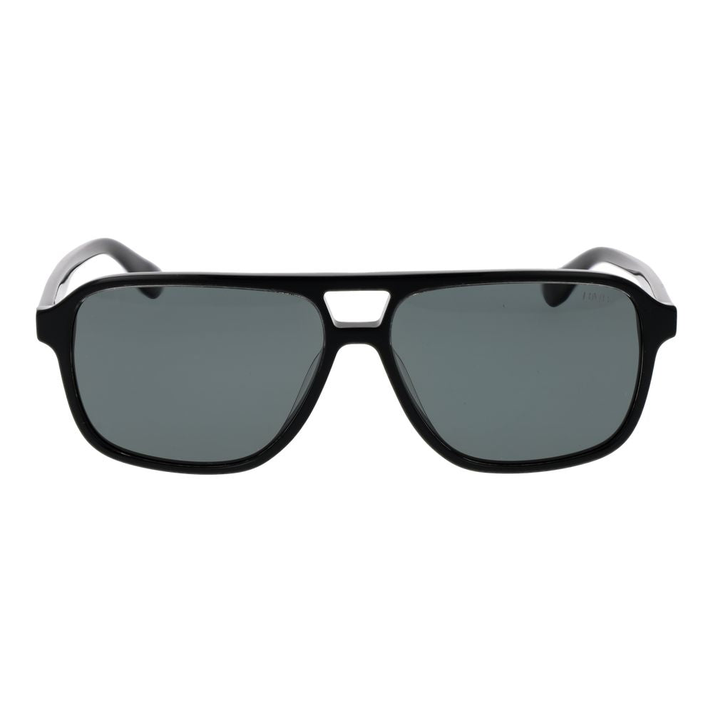 BMW Men’s Sunglasses – Black Full-Rim Acetate Frame with Grey Polarized Lenses, 58mm