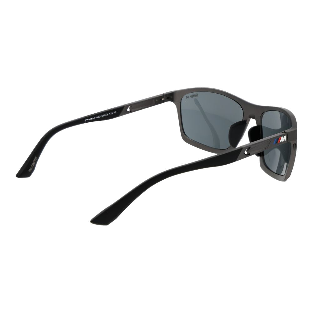 BMW Gray Men’s Sunglasses – Gunmetal Full-Rim Frame with Polarized Lenses, 61mm