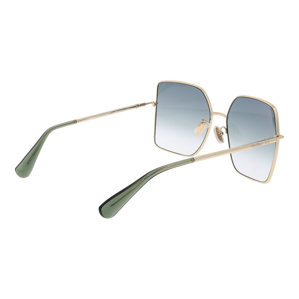 Max Mara Women’s Sunglasses – Gold Butterfly Frame with Green Gradient Lenses, 59mm