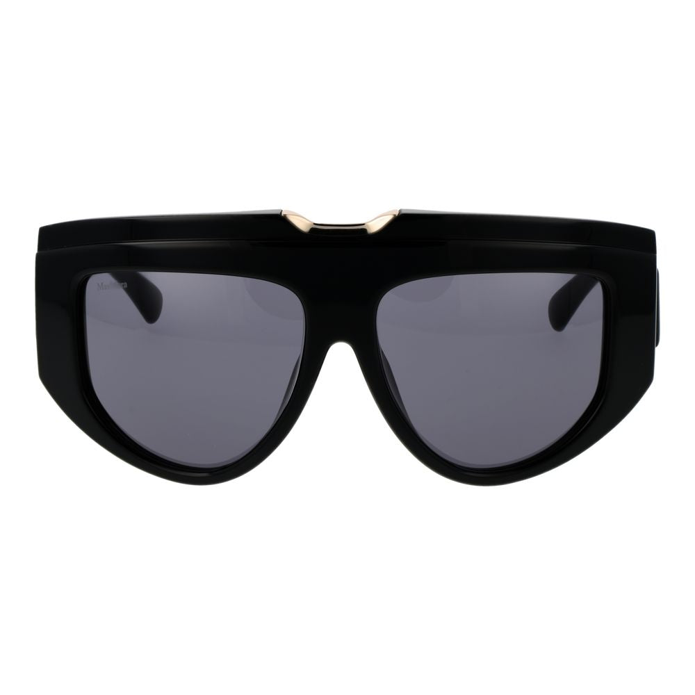 Max Mara Women’s Sunglasses – Black Rectangle Frame with Grey Lenses, 57mm