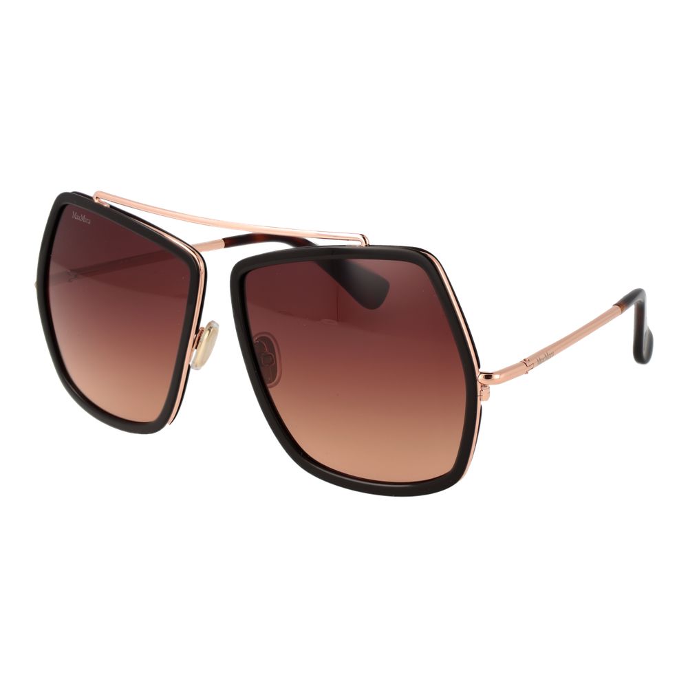 Max Mara Women’s Sunglasses – Brown Geometric Frame with Pink Gradient Lenses, 64mm