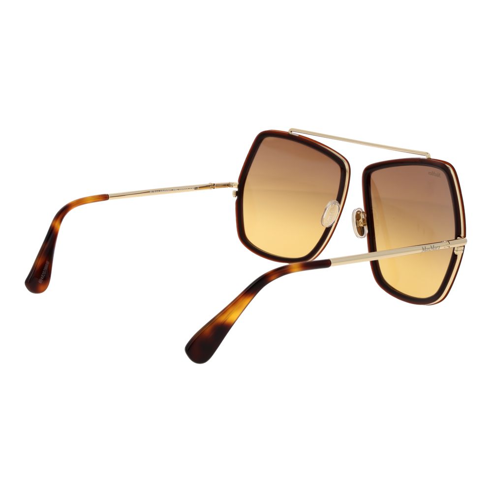 Max Mara Women’s Sunglasses – Brown Full-Rim Frame with Gold Gradient Lenses, 64mm