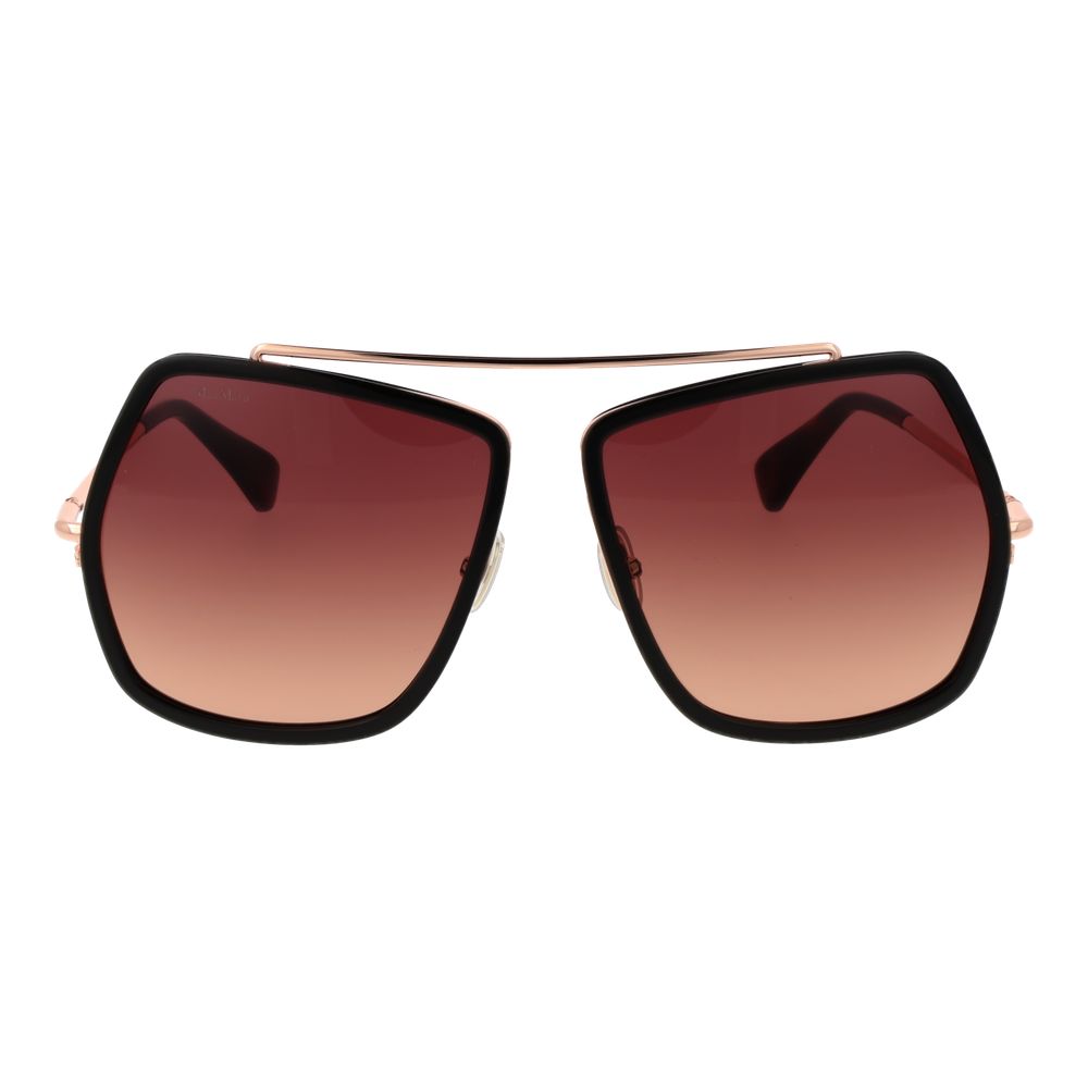 Max Mara Women’s Sunglasses – Brown Geometric Frame with Pink Gradient Lenses, 64mm