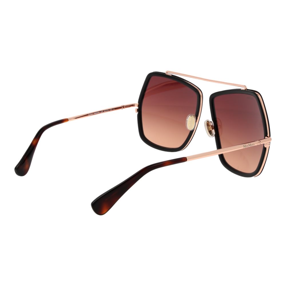Max Mara Women’s Sunglasses – Brown Geometric Frame with Pink Gradient Lenses, 64mm