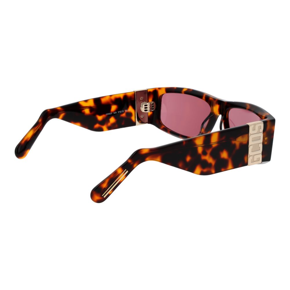 GCDS Unisex Sunglasses – Brown Full-Rim Frame with Rose Lenses, 57mm