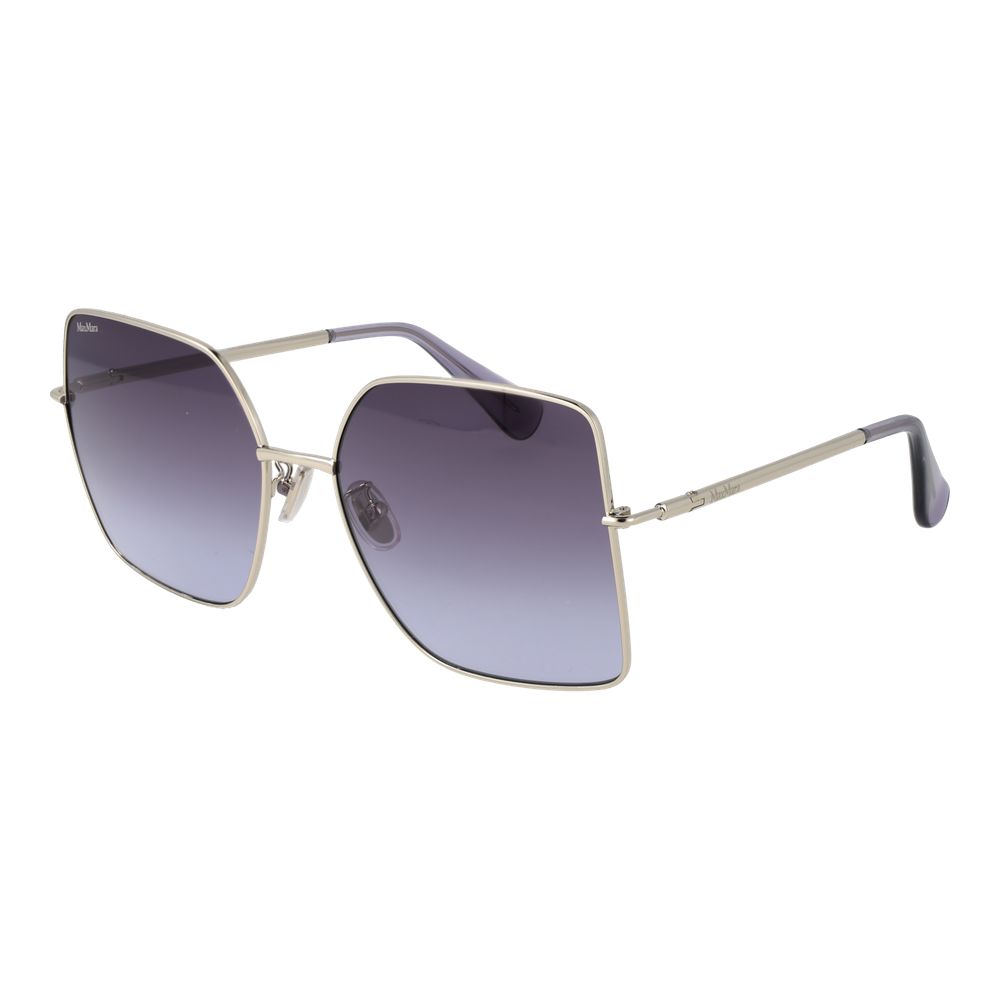Max Mara Women's Sunglasses – Silver Butterfly Frame with Purple Gradient Lenses, 59mm