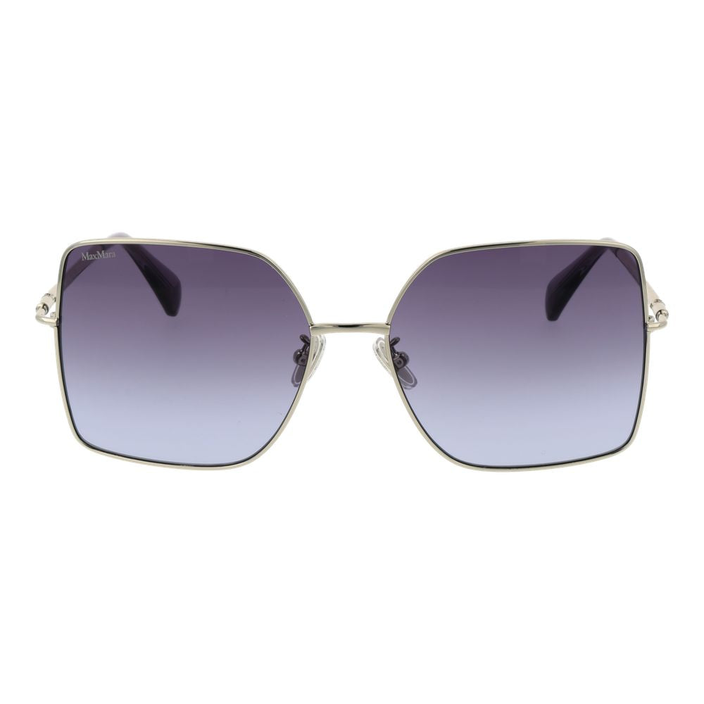 Max Mara Women's Sunglasses – Silver Butterfly Frame with Purple Gradient Lenses, 59mm