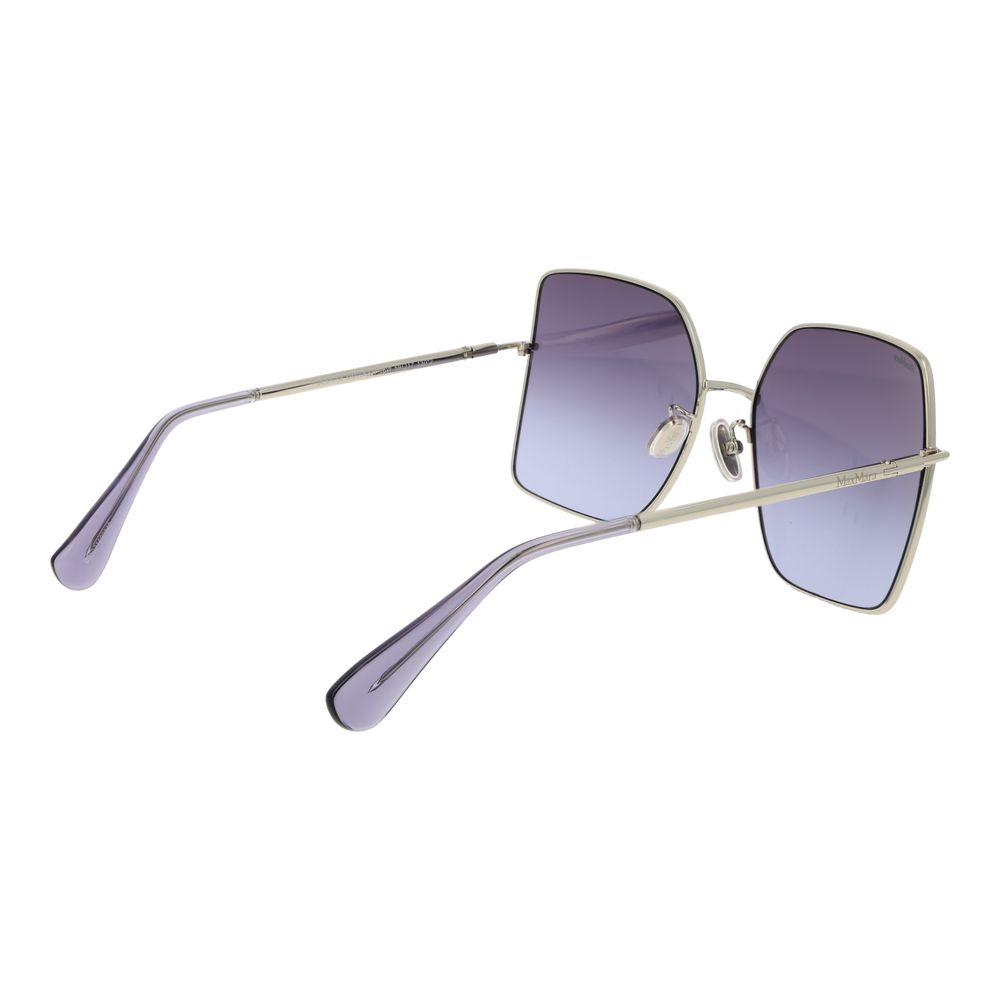 Max Mara Women's Sunglasses – Silver Butterfly Frame with Purple Gradient Lenses, 59mm