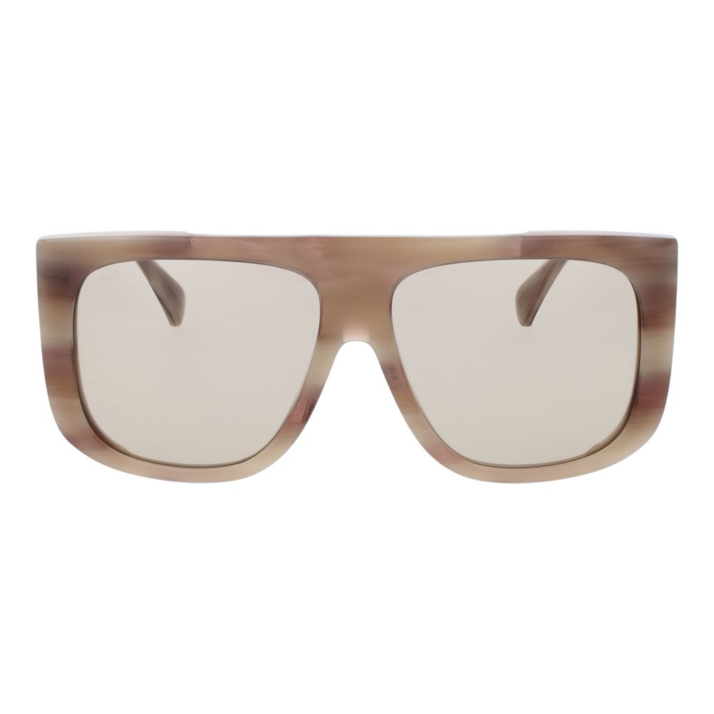 Max Mara Women’s Sunglasses – Cream Rectangle Frame with Beige Lenses, 60mm