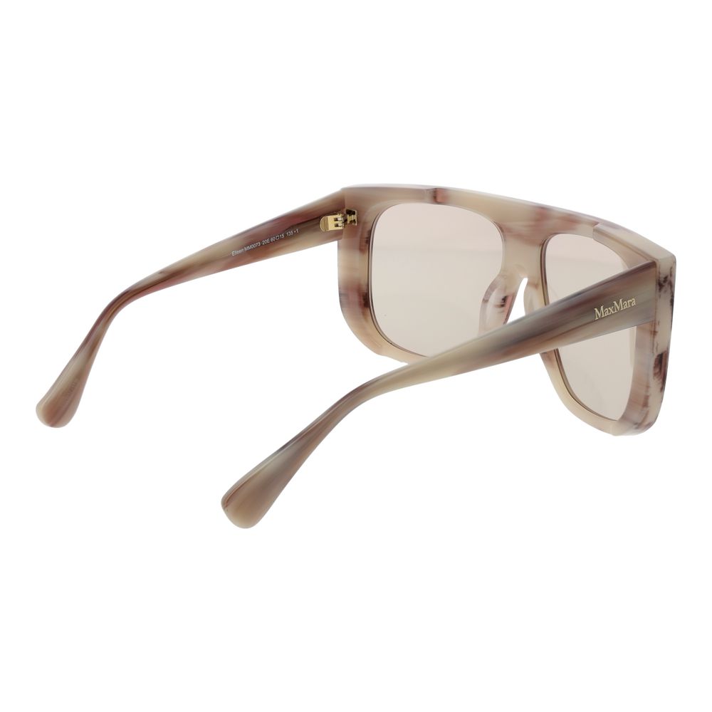 Max Mara Women’s Sunglasses – Cream Rectangle Frame with Beige Lenses, 60mm