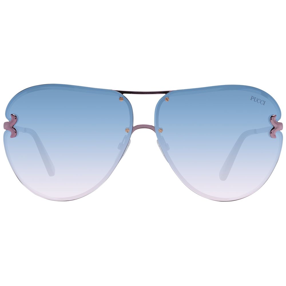 Emilio Pucci Women's Sunglasses – Pink Aviator Frame with Blue Gradient Lenses, 66mm