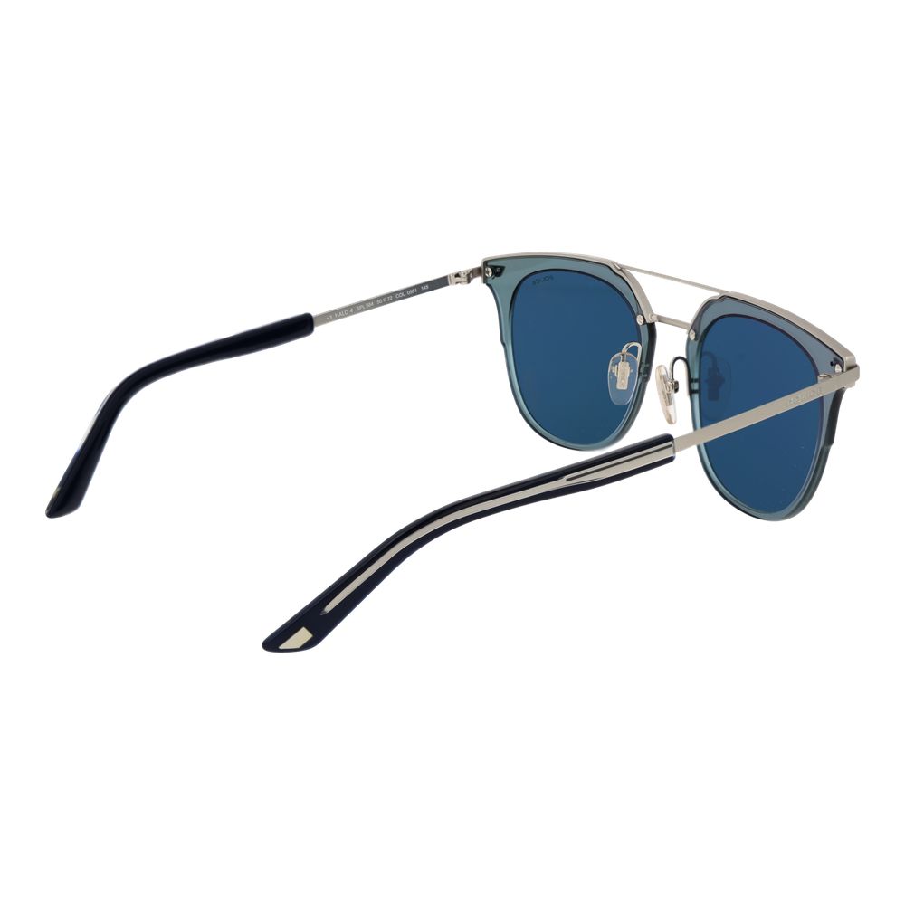 Police Blue Men’s Sunglasses – Stylish Full-Rim Metal Frame with Blue Lenses