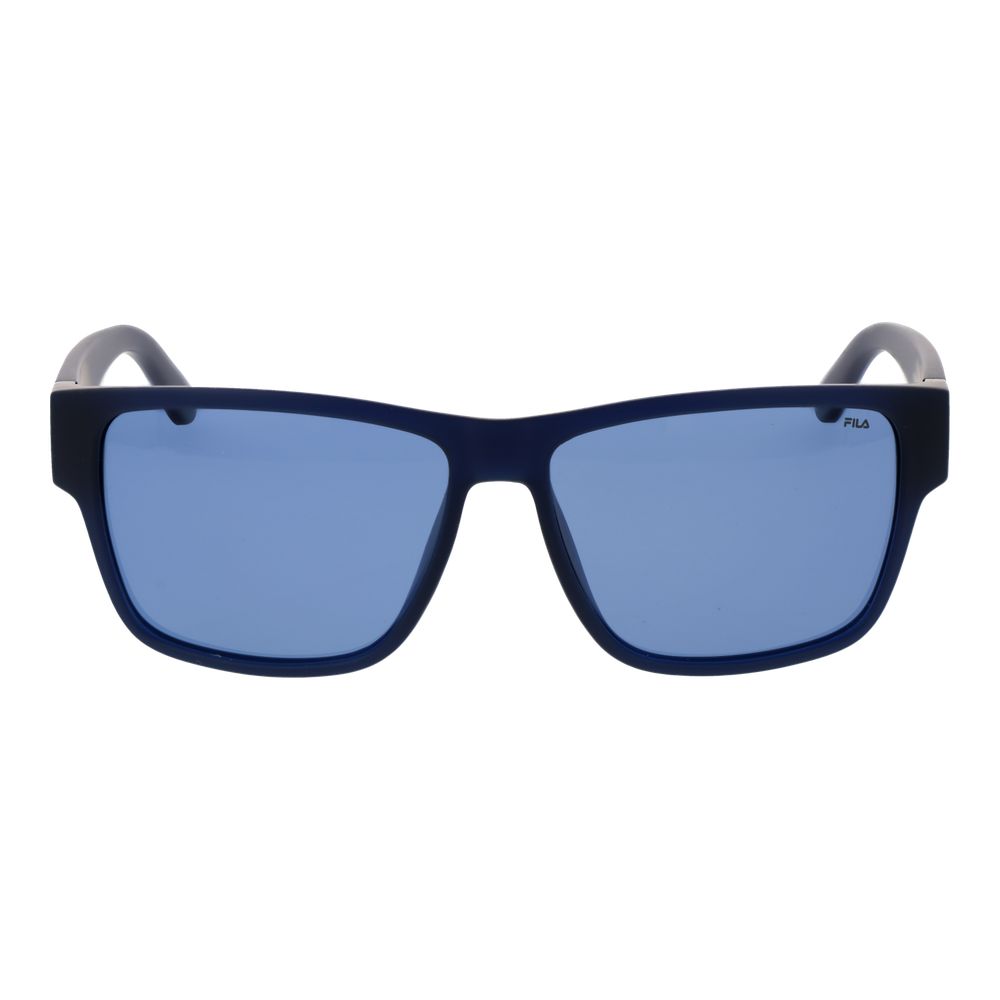 Fila Men's Sunglasses – Blue Rectangle Frame with Polarized Lenses, 57mm