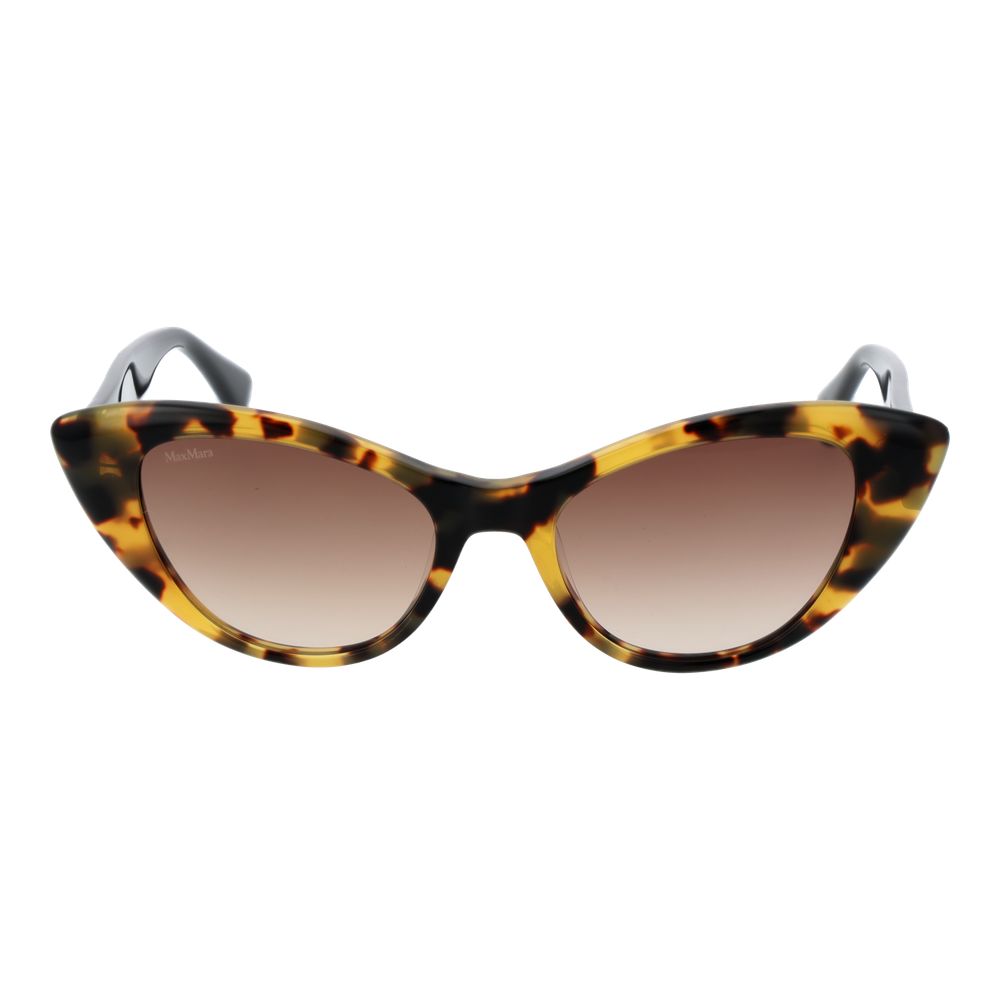 Max Mara Women’s Sunglasses – Yellow Cat Eye Frame with Brown Gradient Lenses, 51mm