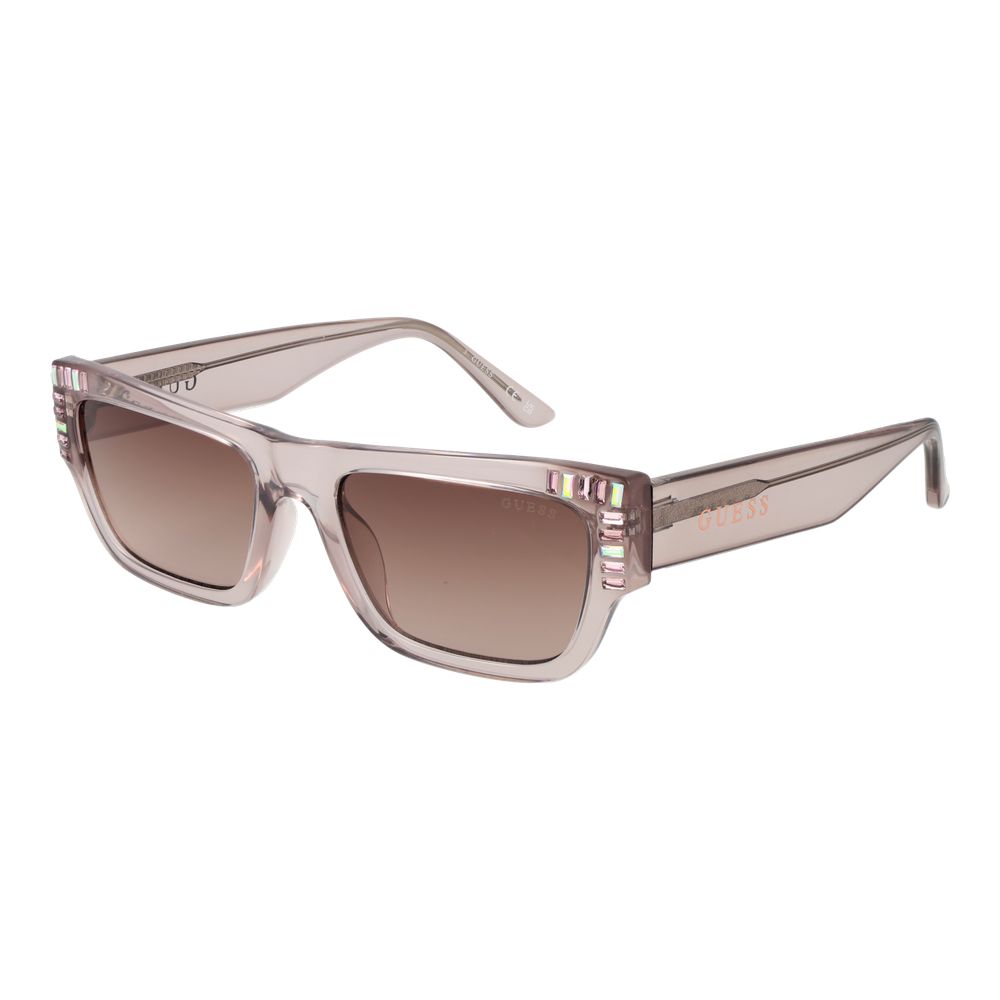 Guess Women’s Sunglasses – Rose Full-Rim Frame with Brown Gradient Lenses, 53mm