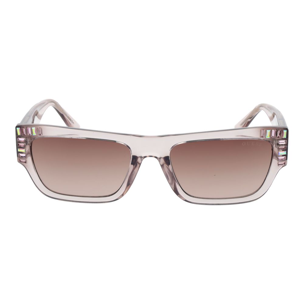 Guess Women’s Sunglasses – Rose Full-Rim Frame with Brown Gradient Lenses, 53mm