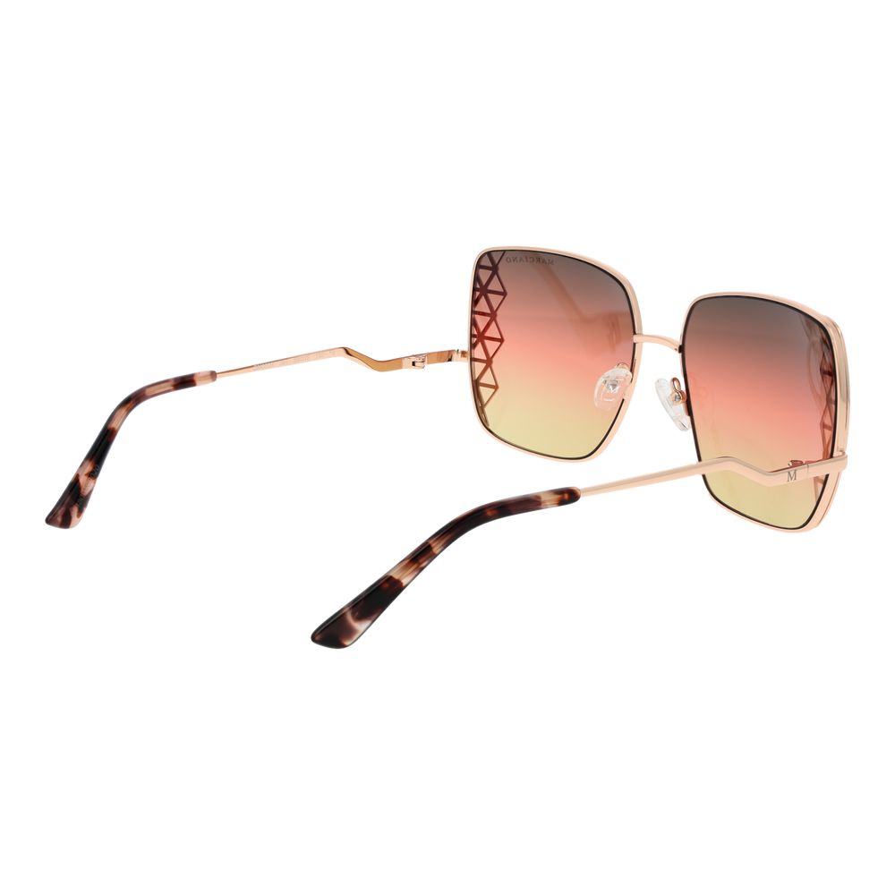 Marciano by Guess Women’s Sunglasses – Rose Gold Square Frame with Orange Gradient Lenses, 59mm