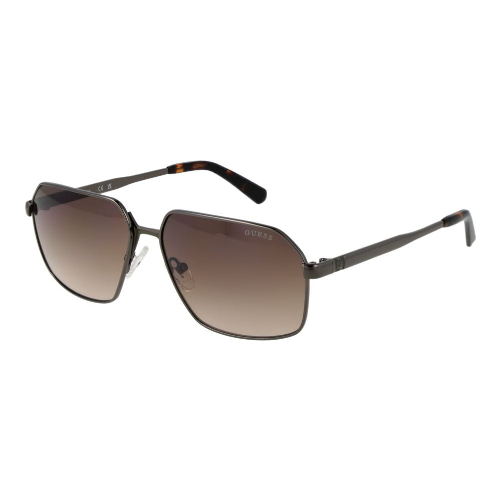Guess Men's Gunmetal Full-Rim Sunglasses with Brown Gradient Lenses, 58mm