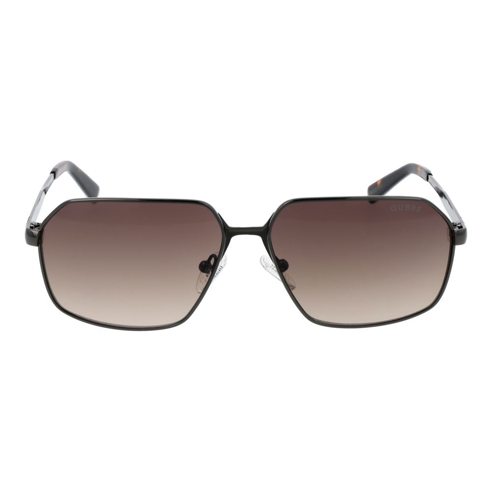 Guess Men's Gunmetal Full-Rim Sunglasses with Brown Gradient Lenses, 58mm