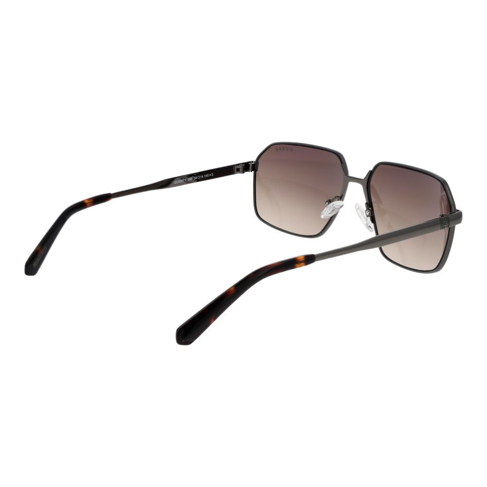 Guess Men's Gunmetal Full-Rim Sunglasses with Brown Gradient Lenses, 58mm
