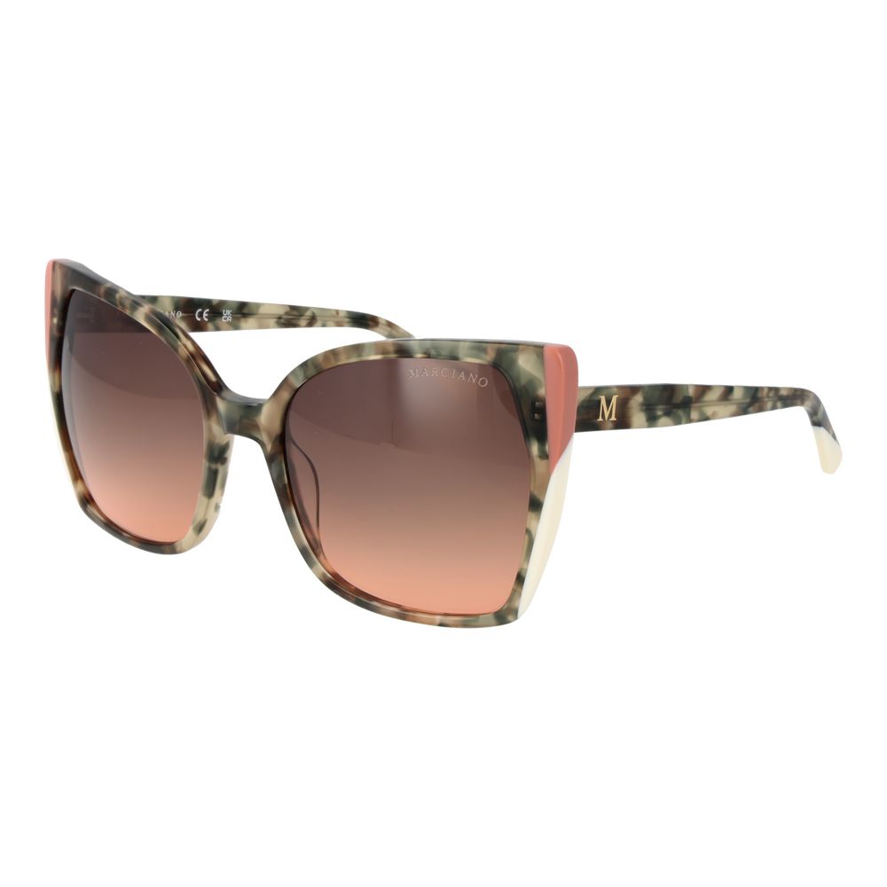Marciano by Guess Women’s Sunglasses – Green Butterfly Frame with Brown Gradient Lenses, 58mm