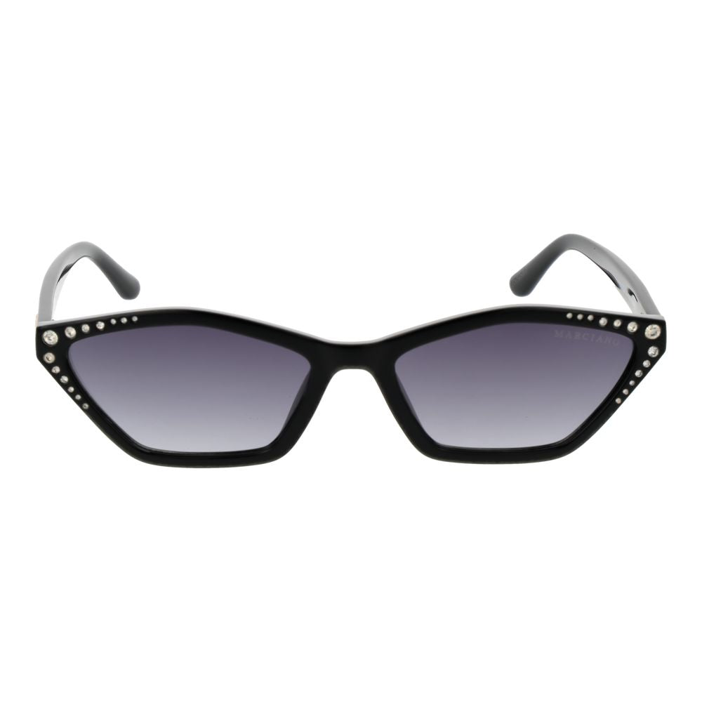 Marciano by Guess Women's Sunglasses – Black Full-Rim Geometric Frame with Grey Gradient Lenses, 56mm