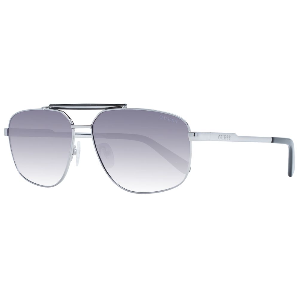 Guess Silver Men’s Aviator Sunglasses with Grey Gradient Lenses, 61mm