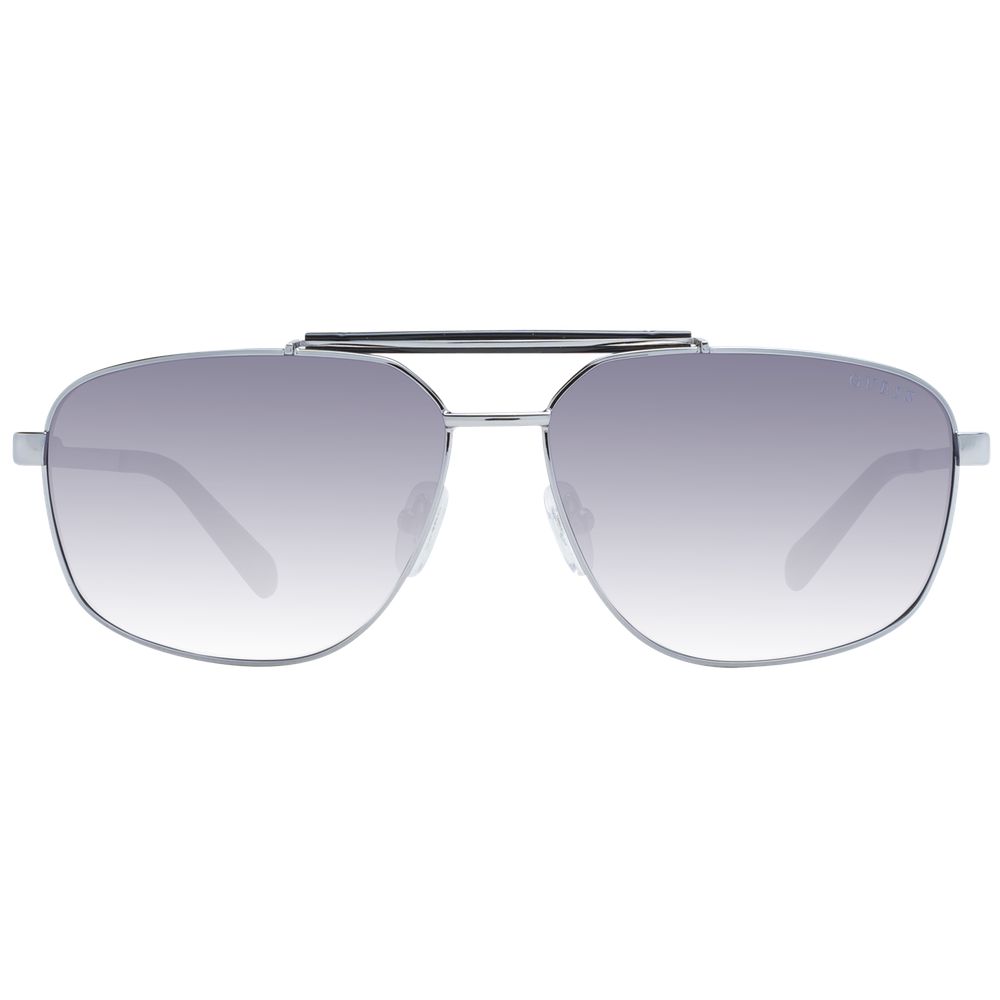 Guess Silver Men’s Aviator Sunglasses with Grey Gradient Lenses, 61mm