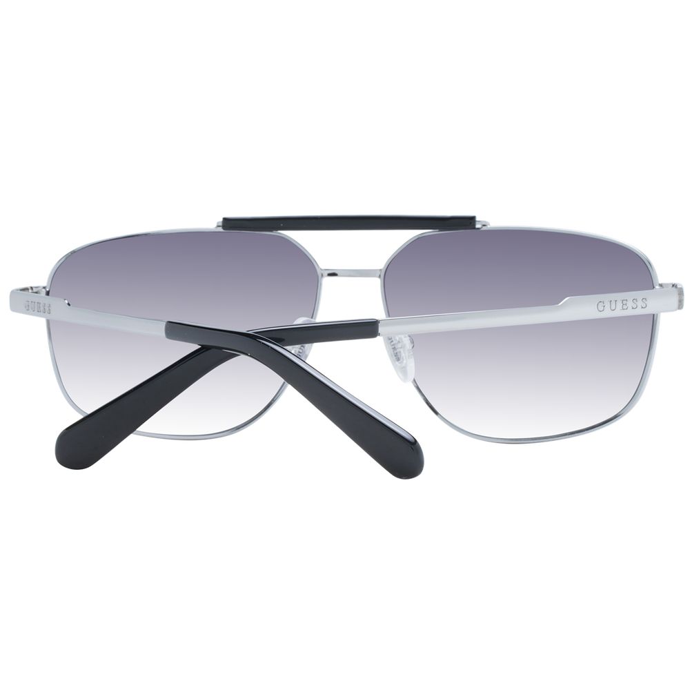 Guess Silver Men’s Aviator Sunglasses with Grey Gradient Lenses, 61mm