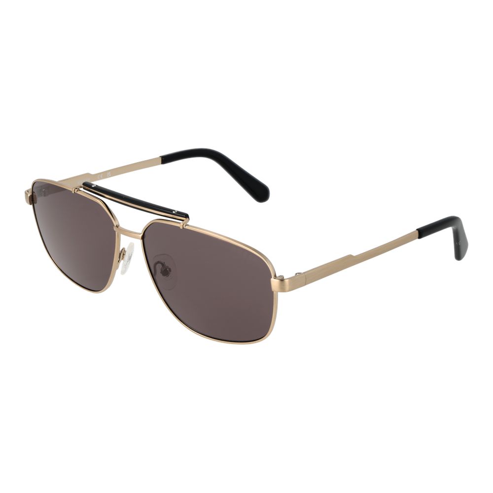 Guess Men’s Sunglasses – Gold Aviator Frame with Brown Lenses, 61mm
