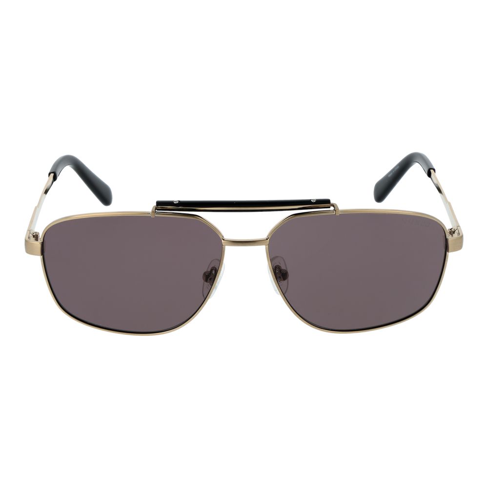 Guess Men’s Sunglasses – Gold Aviator Frame with Brown Lenses, 61mm