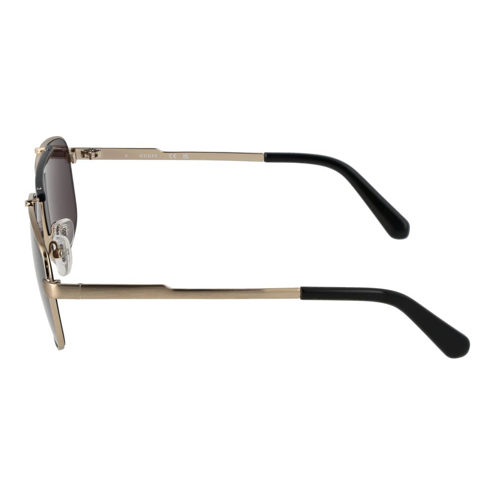 Guess Men’s Sunglasses – Gold Aviator Frame with Brown Lenses, 61mm