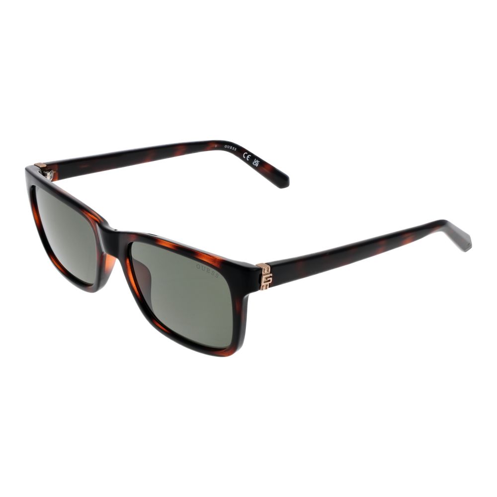 Guess Men's Sunglasses – Brown Full-Rim Frame with Green Lenses, 55mm