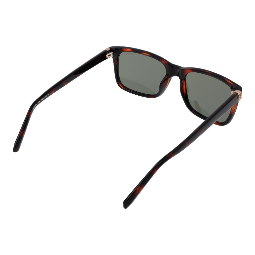 Guess Men's Sunglasses – Brown Full-Rim Frame with Green Lenses, 55mm