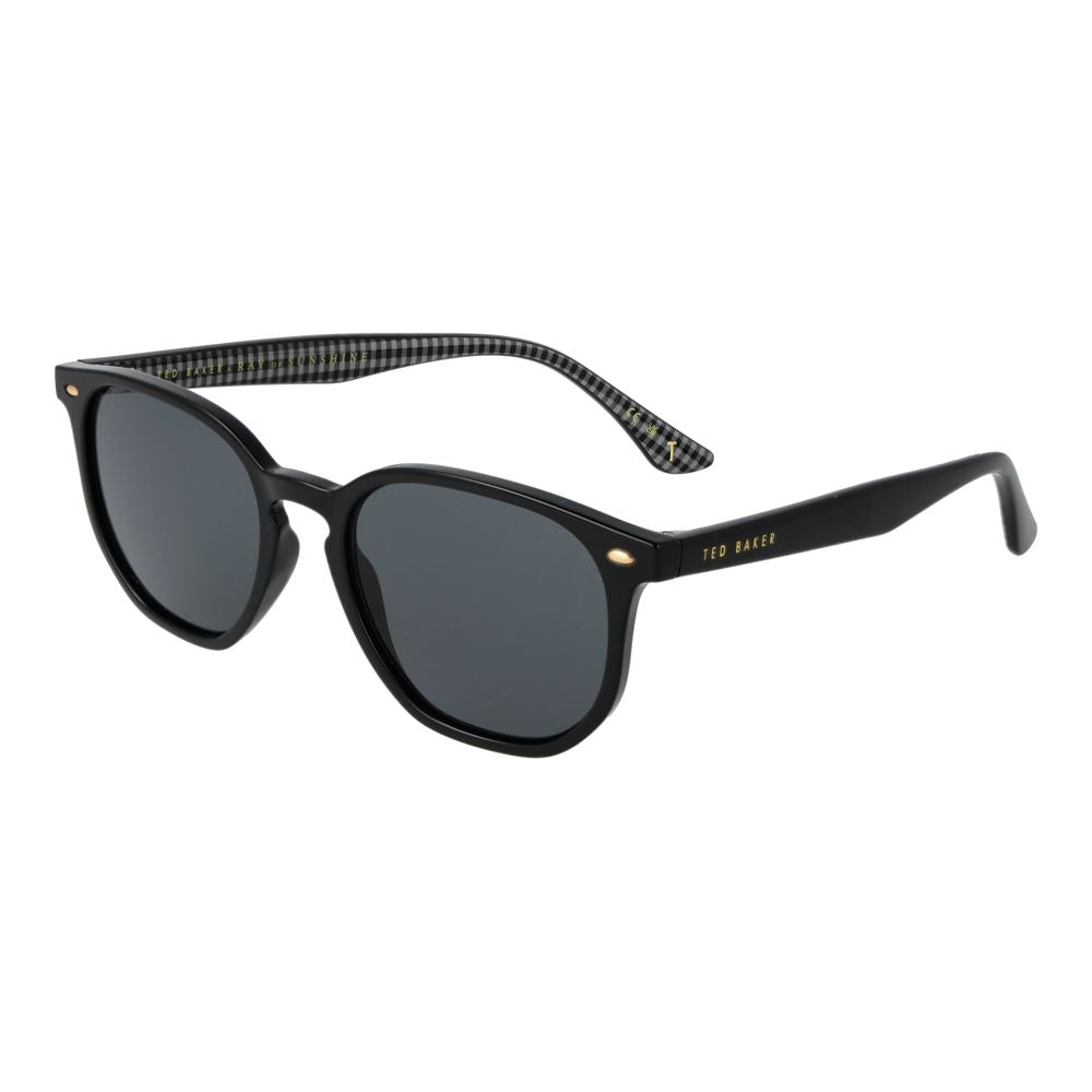 Ted Baker Men’s Sunglasses – Black Acetate Frame with Black Lenses, 52mm