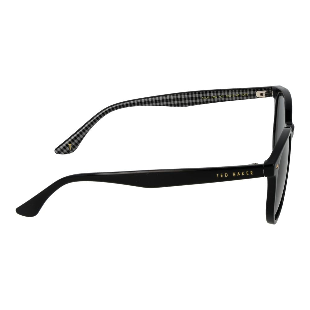Ted Baker Men’s Sunglasses – Black Acetate Frame with Black Lenses, 52mm