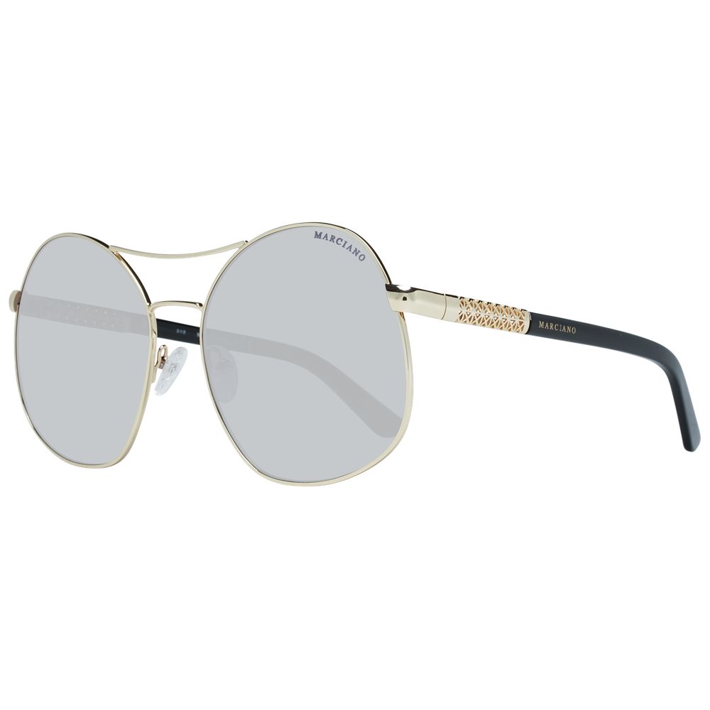 Marciano Women’s Sunglasses – Gold Oval Frame with Grey Gradient Lenses, 62mm