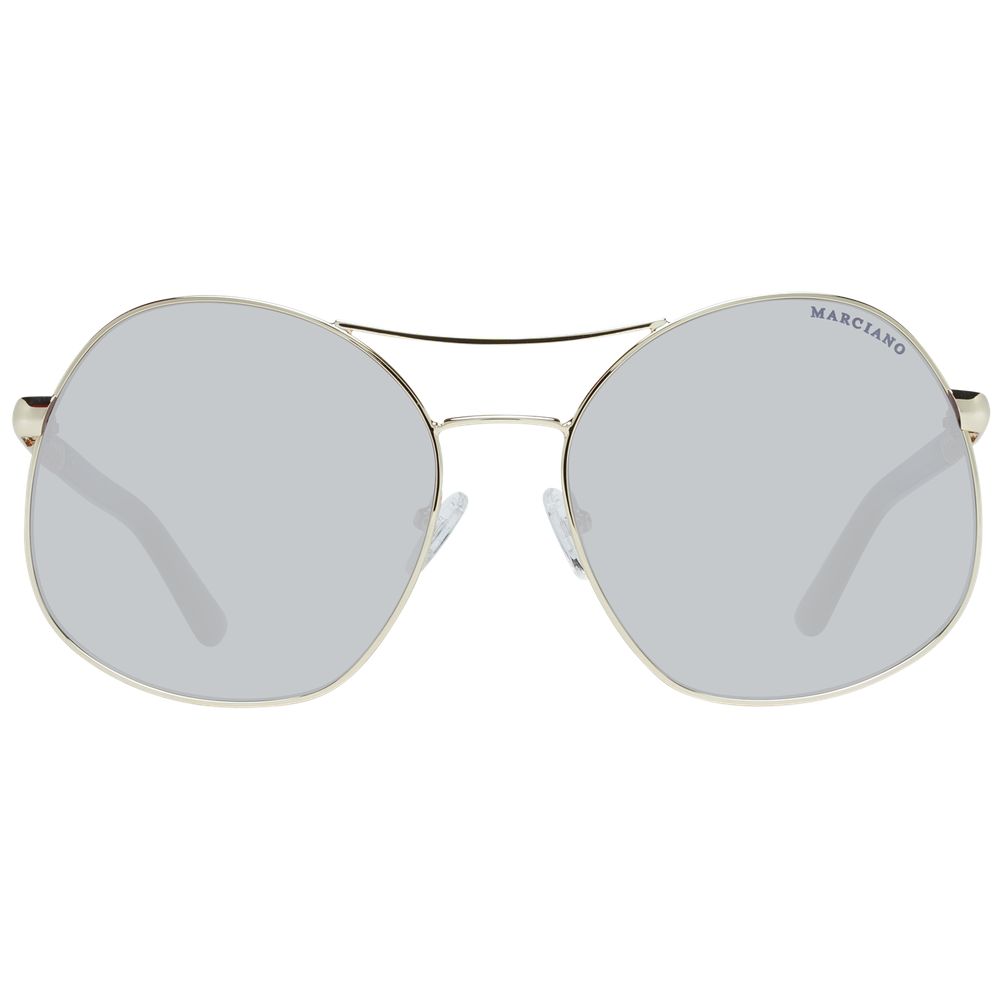 Marciano Women’s Sunglasses – Gold Oval Frame with Grey Gradient Lenses, 62mm