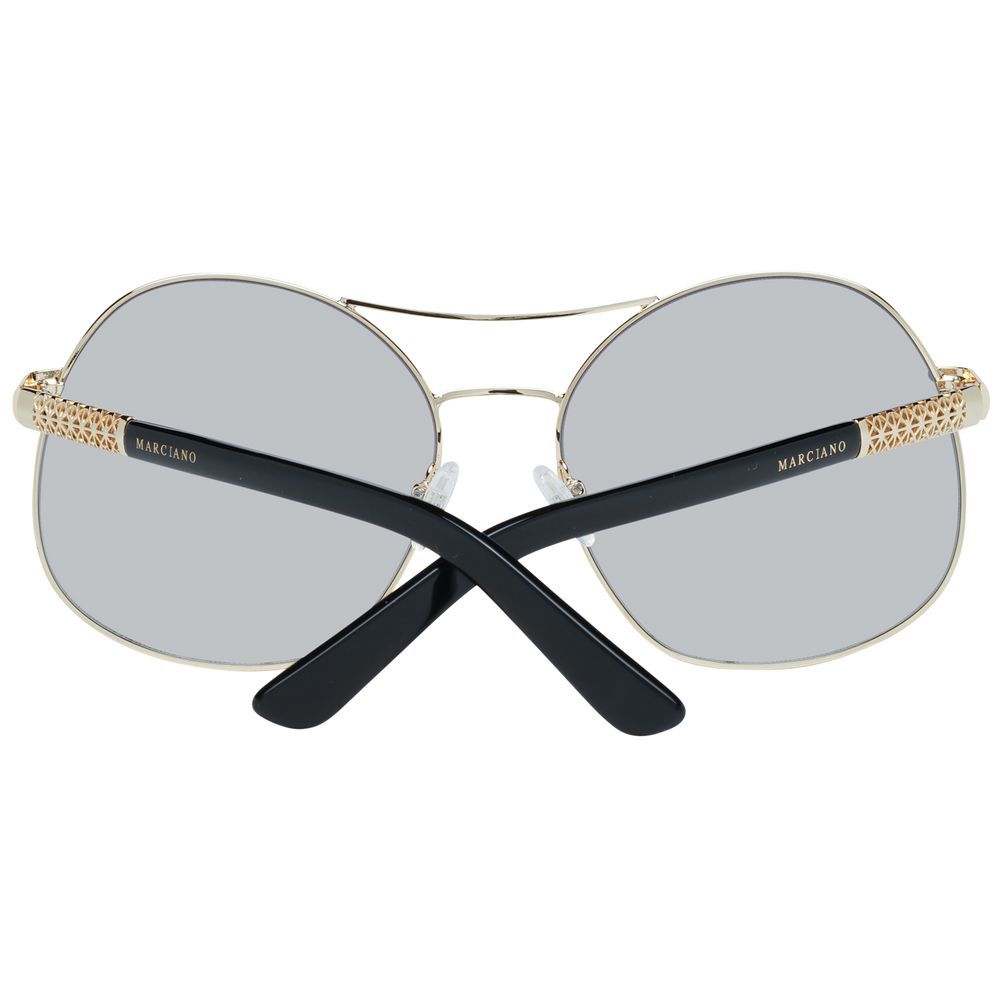 Marciano Women’s Sunglasses – Gold Oval Frame with Grey Gradient Lenses, 62mm