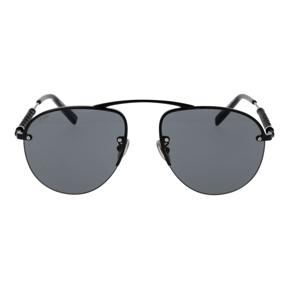 Tod's Men’s Sunglasses – Black Half-Rim Frame with Grey Lenses, 56mm