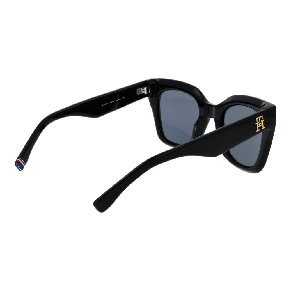 Tommy Hilfiger Women's Sunglasses – Black Butterfly Frame with Grey Lenses, 50mm