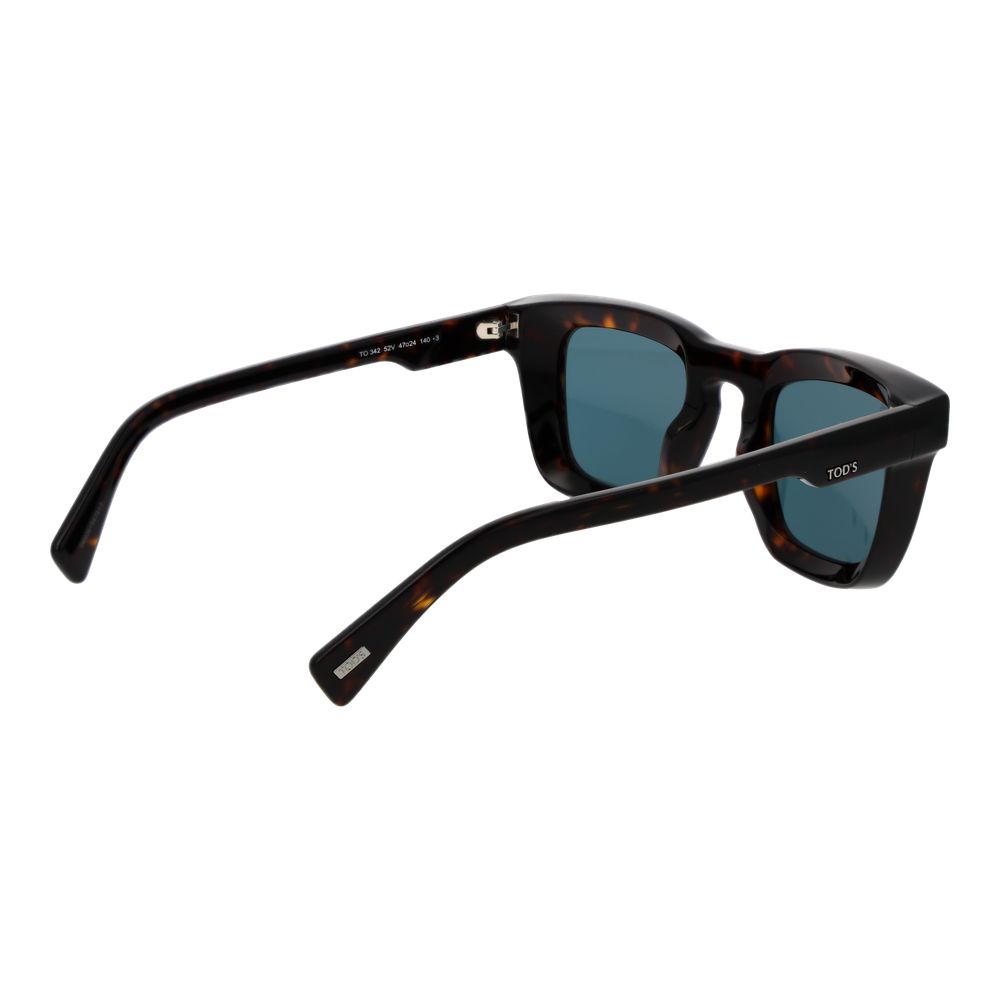 Tod's Men's Sunglasses – Brown Acetate Frame with Blue Lenses, 47mm
